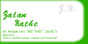 zalan mathe business card